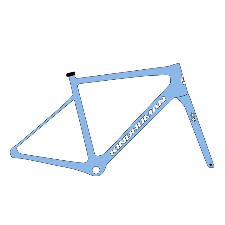 A vector of a carbon road bike frame.